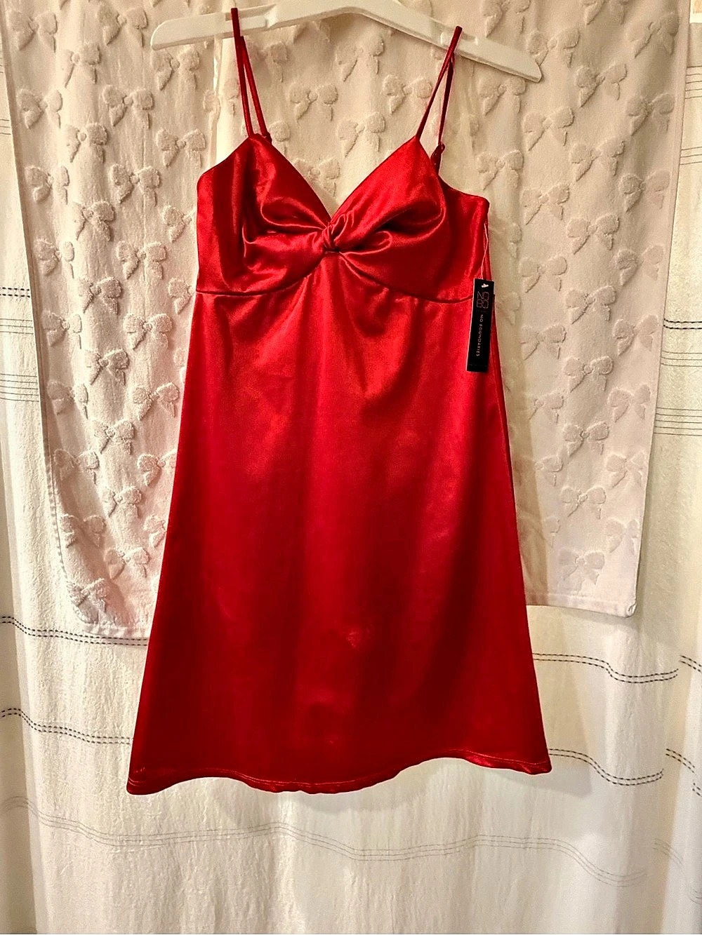 No Boundaries Red Satin-Look Mini Dress NWT